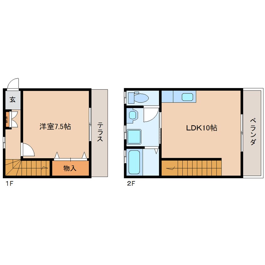 間取図 東海道本線/静岡駅 バス22分中島団地前下車:停歩5分 1-2階 築15年