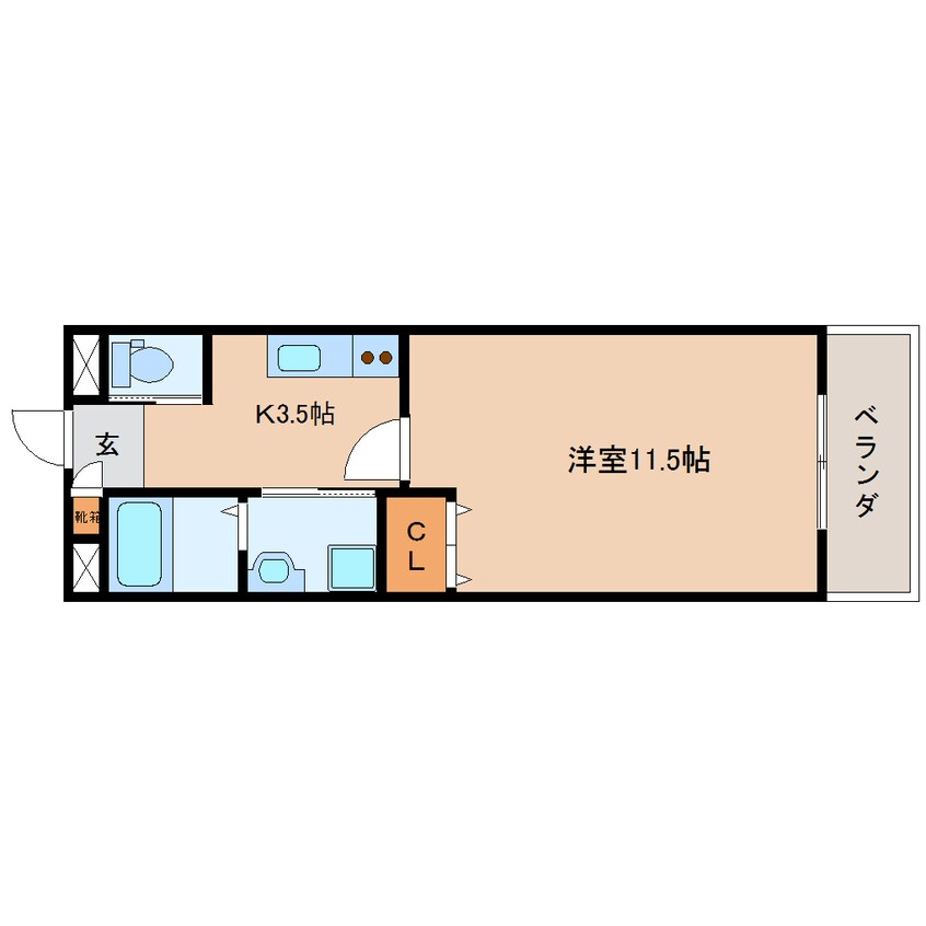 間取図 東海道本線/静岡駅 徒歩3分 2階 築15年