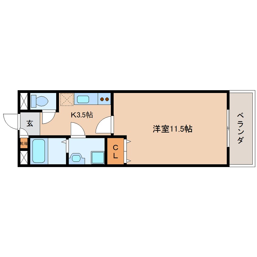 間取図 東海道本線/静岡駅 徒歩3分 6階 築15年