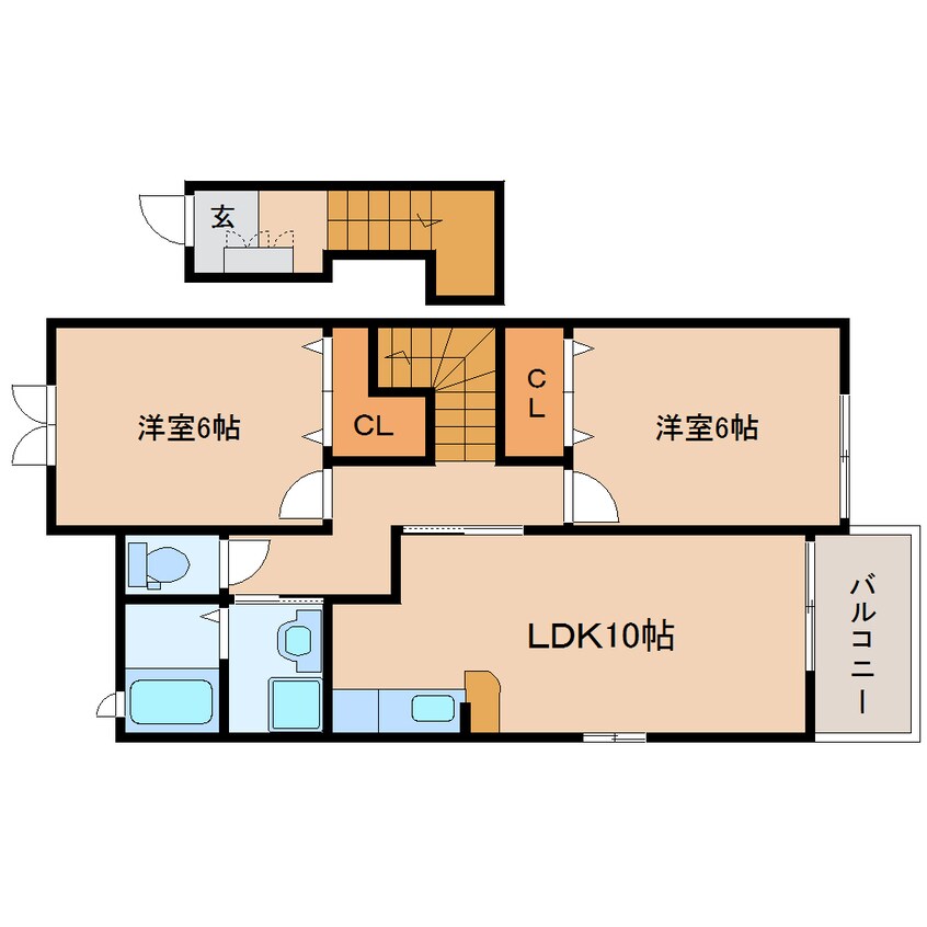間取図 東海道本線/焼津駅 バス21分藤枝市岡部支所前下車:停歩8分 2階 築16年