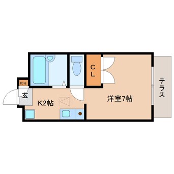 間取図 東海道本線/東静岡駅 徒歩15分 1階 築21年