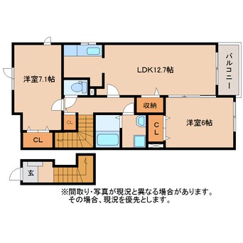 間取図 東海道本線/藤枝駅 バス7分瀬戸新屋北下車:停歩6分 2階 築14年