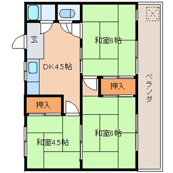 間取図 東海道本線/静岡駅 バス19分西脇下下車:停歩6分 1階 築47年