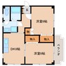 東海道本線/静岡駅 バス:9分:停歩4分 2階 築27年 2DKの間取り