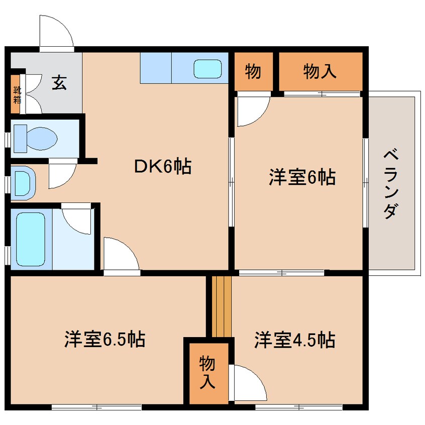 間取図 東海道本線/静岡駅 バス10分寿町下車:停歩4分 2階 築48年