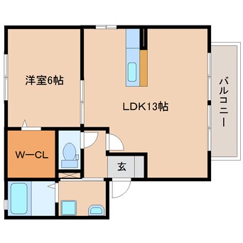 間取図 静鉄バス（焼津市）/登呂田 徒歩5分 2階 築18年