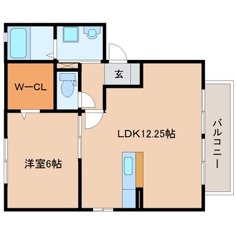 間取図 静鉄バス（焼津市）/登呂田 徒歩5分 2階 築18年