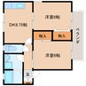 東海道本線/静岡駅 バス:15分:停歩7分 2階 築28年 2DKの間取り