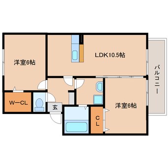 間取図 東海道本線/焼津駅 バス23分下小田下車:停歩5分 2階 築14年