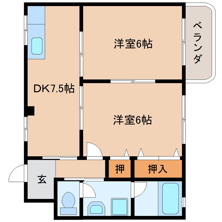 間取図 東海道本線/静岡駅 バス26分畑守稲荷前下車:停歩4分 2階 築25年