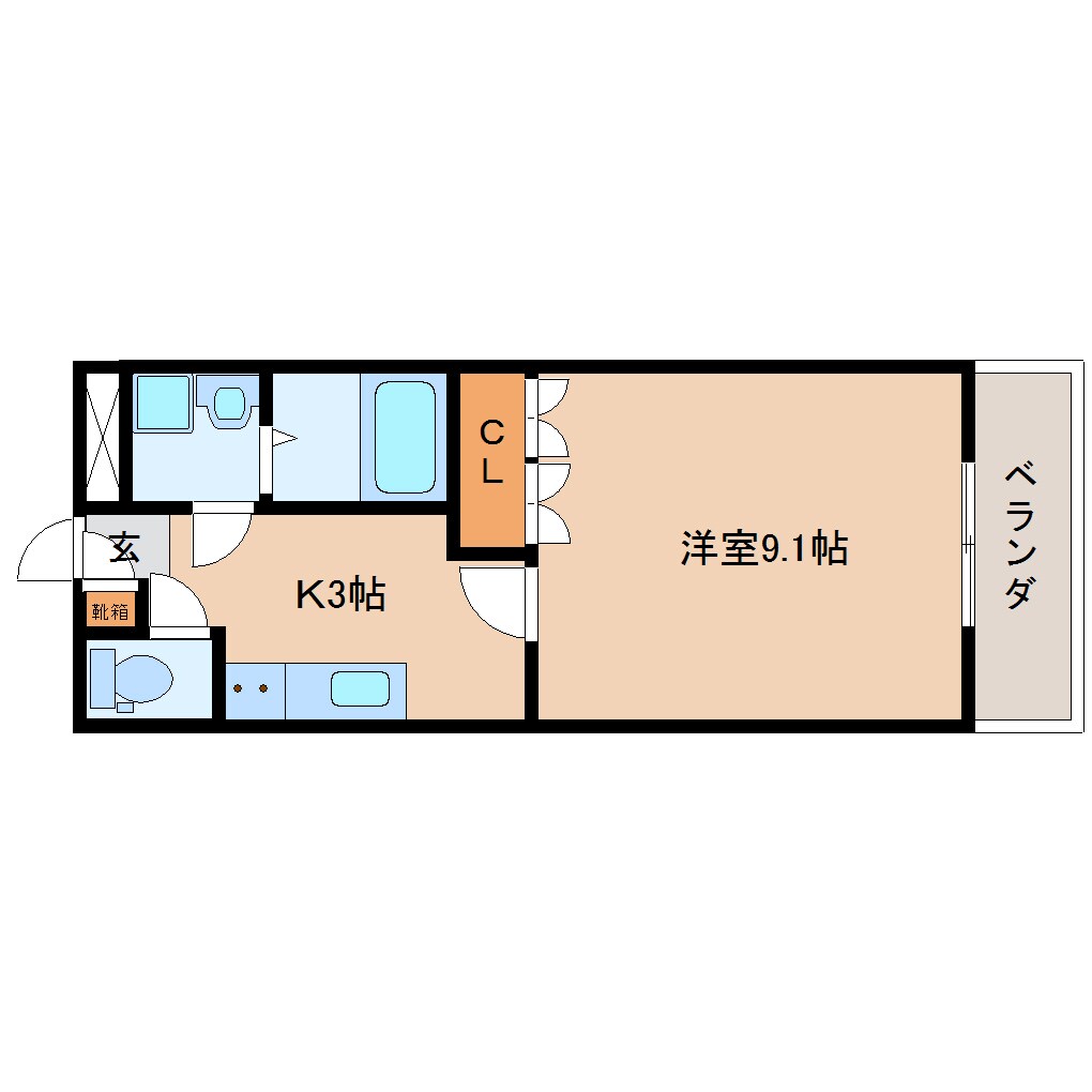 間取り図 東海道本線/静岡駅 バス17分大谷下車:停歩2分 4階 築14年