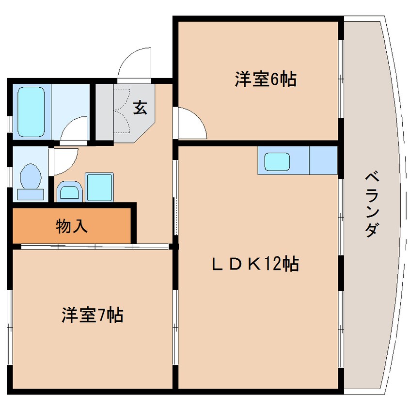 間取図 東海道本線/焼津駅 バス25分下小田下車:停歩2分 3階 築41年