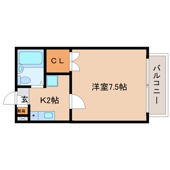 間取図 東海道本線/静岡駅 バス22分堀ノ内下車:停歩7分 2階 築29年