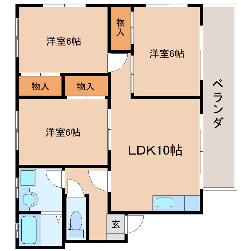 間取図 東海道本線/静岡駅 バス10分石田ＳＢＳ学苑入口下車:停歩3分 1階 築28年