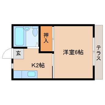 間取図 東海道本線/静岡駅 バス23分堀ノ内下車:停歩3分 1階 築38年