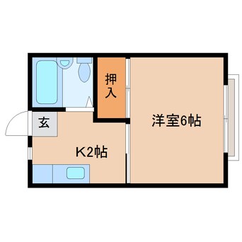 間取図 東海道本線/静岡駅 バス23分堀ノ内下車:停歩3分 2階 築38年