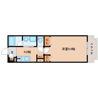 間取図 東海道本線/静岡駅 徒歩4分 6階 築13年