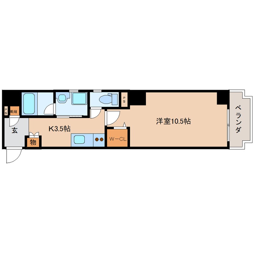 間取図 東海道本線/静岡駅 徒歩4分 4階 築13年