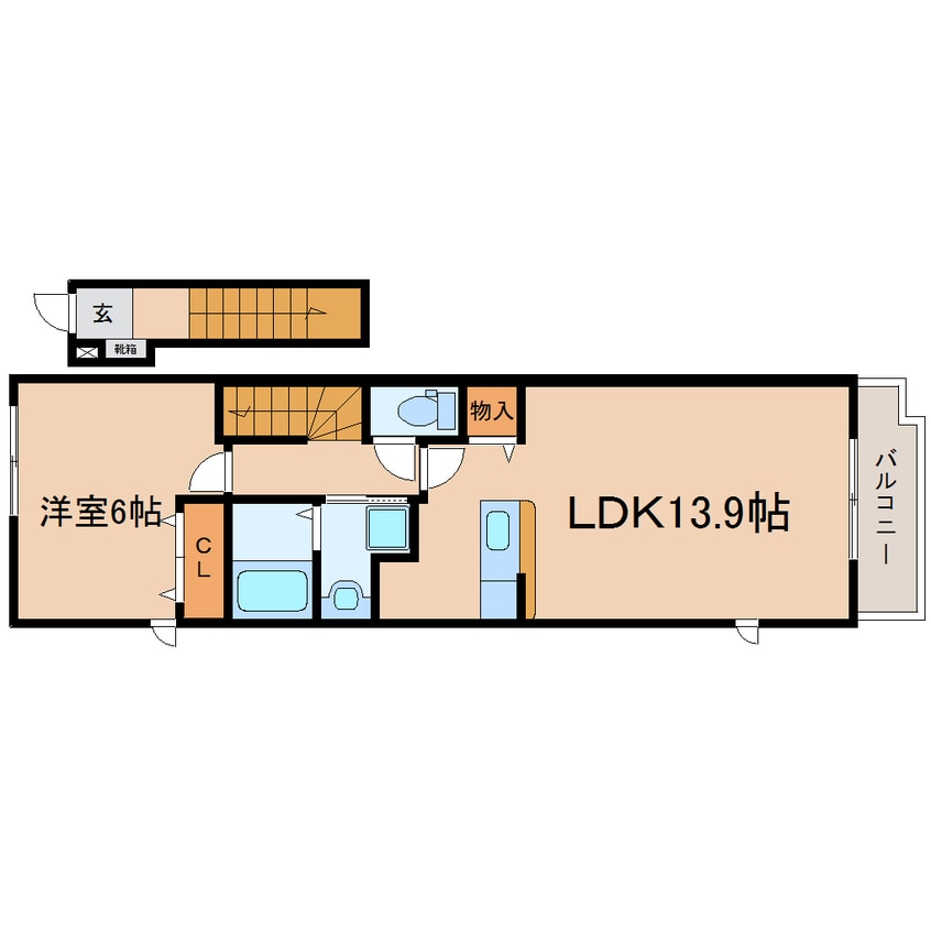 間取図 東海道本線/焼津駅 バス40分高新田防災センター下車:停歩3分 2階 築15年