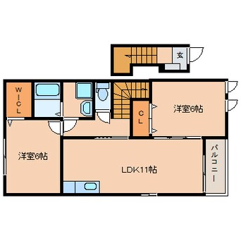 間取図 東海道本線/藤枝駅 バス18分五十海北下車:停歩8分 2階 築14年
