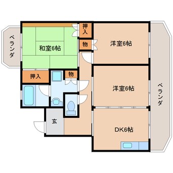 間取図 東海道本線/静岡駅 バス12分登呂南下車:停歩8分 4階 築23年