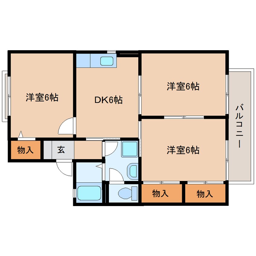 間取図 東海道本線/焼津駅 バス9分小川下車:停歩5分 2階 築31年