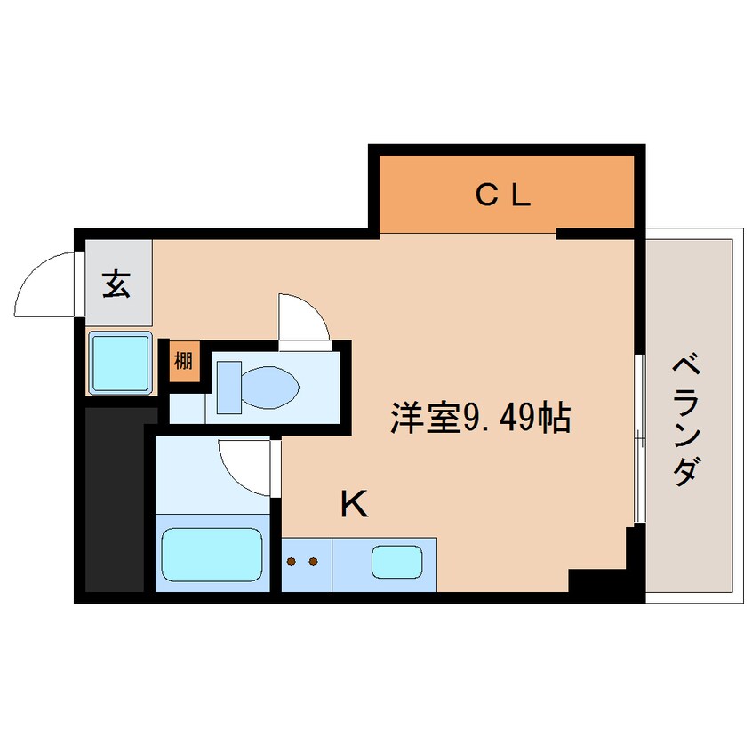 間取図 東海道本線/静岡駅 徒歩6分 4階 築38年