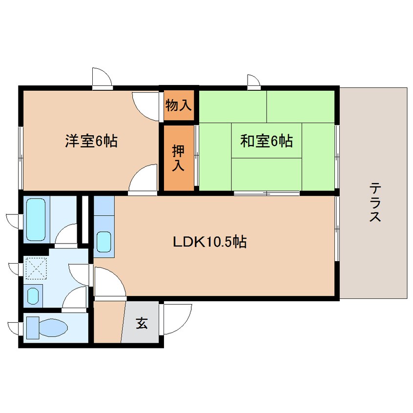 間取図 東海道本線/静岡駅 バス22分宮竹一丁目下車:停歩5分 1階 築34年