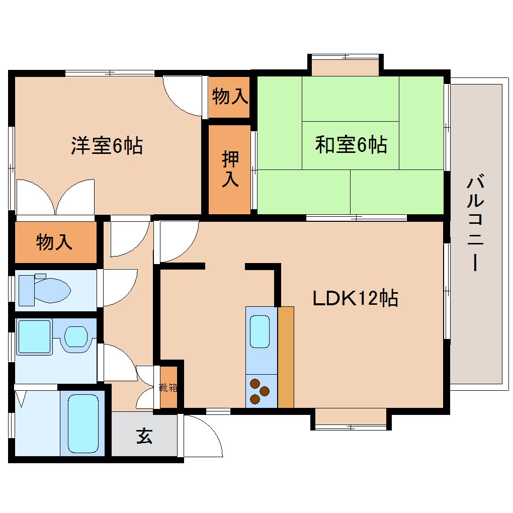 間取り図 東海道本線/静岡駅 バス12分登呂コープタウン入口下車:停歩4分 2階 築29年