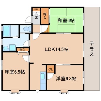 間取図 東海道本線/静岡駅 徒歩18分 1階 築28年