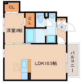 間取図 東海道本線/静岡駅 バス11分中原町・マリベール静岡下車:停歩4分 1階 築12年