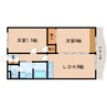 東海道本線/静岡駅 バス:15分:停歩2分 4階 築26年 2LDKの間取り