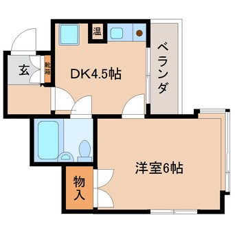 間取図 東海道本線/静岡駅 徒歩19分 2階 築36年