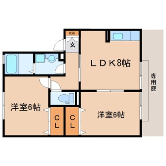 間取図 東海道本線/焼津駅 徒歩11分 1階 築22年