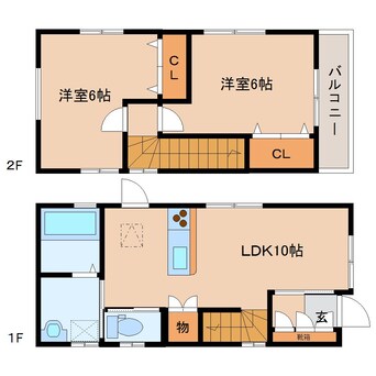 間取図 静鉄バス（焼津市）/小川 徒歩4分 1-2階 築12年