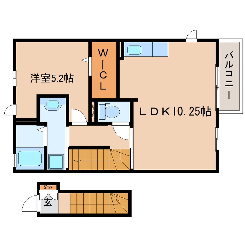 間取図 東海道本線/静岡駅 徒歩18分 2階 築12年