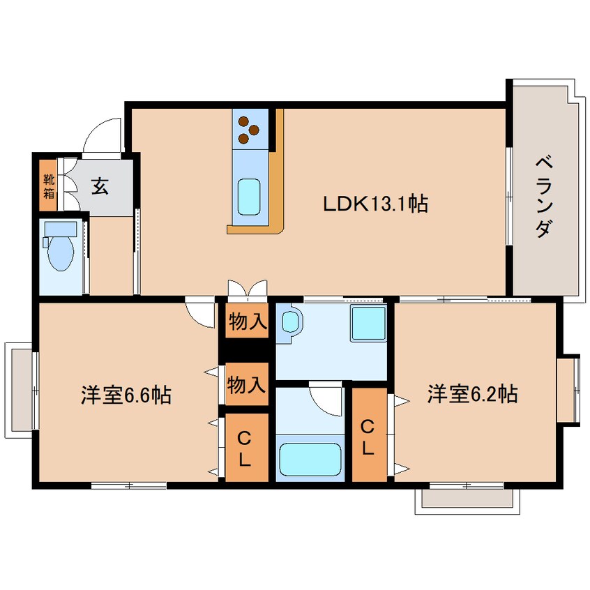 間取図 東海道本線/静岡駅 バス24分片山下車:停歩5分 3階 築13年