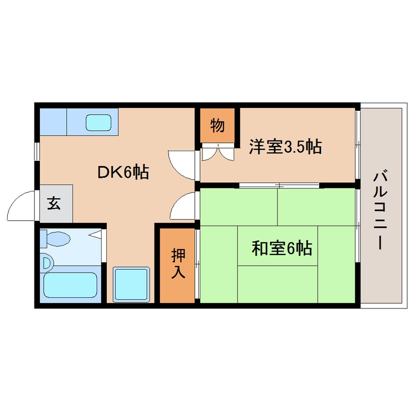 間取図 東海道本線/静岡駅 バス12分農業会館前下車:停歩4分 1階 築36年