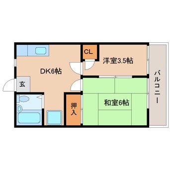 間取図 東海道本線/静岡駅 バス12分農業会館前下車:停歩4分 1階 築36年