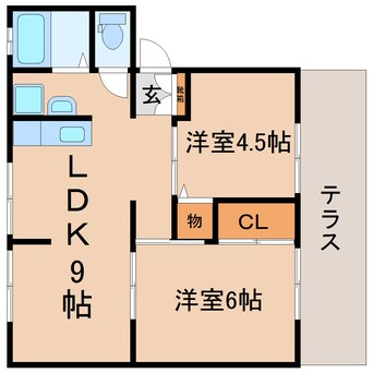 間取図 東海道本線/静岡駅 バス17分西脇下車:停歩3分 1階 築34年