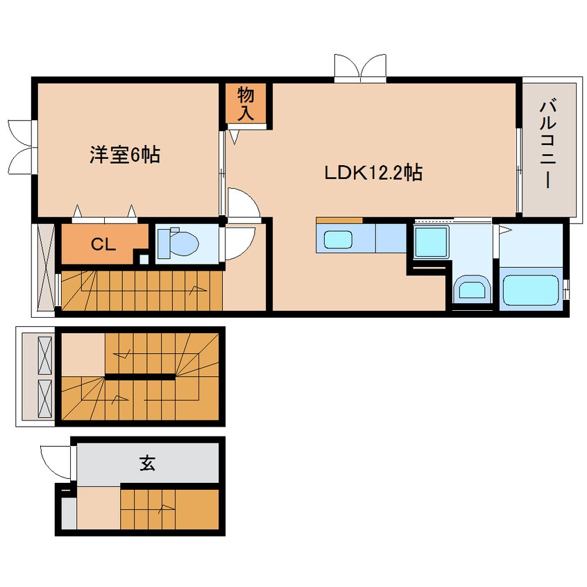 間取図 東海道本線/西焼津駅 徒歩6分 3階 築11年