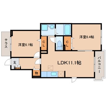 間取図 東海道本線/東静岡駅 バス7分畑守稲荷前下車:停歩3分 1階 築11年