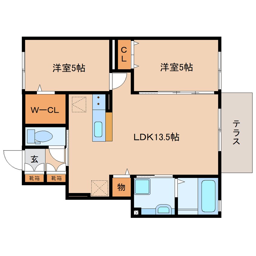 間取図 東海道本線/静岡駅 バス19分宮川下車:停歩4分 1階 築12年