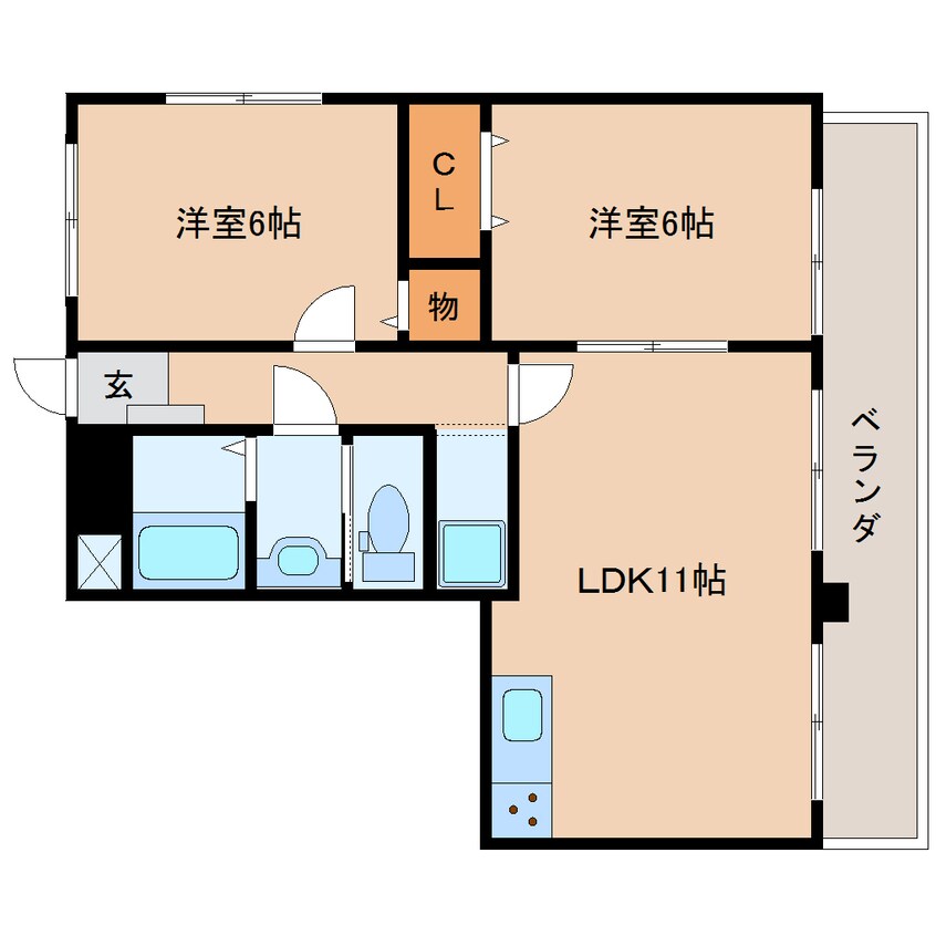 間取図 東海道本線/静岡駅 徒歩11分 3階 築36年