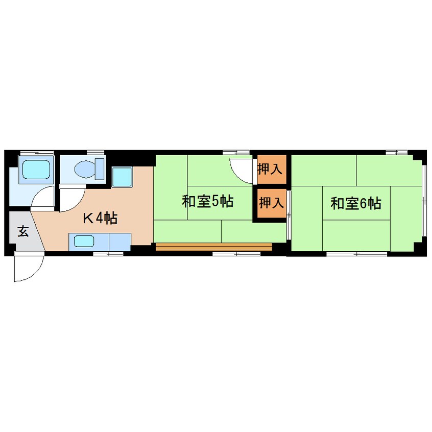 間取図 東海道本線/静岡駅 バス8分新川下車:停歩3分 2階 築47年