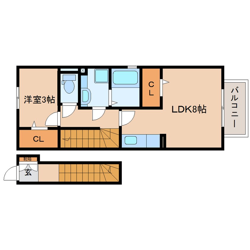 間取図 東海道本線/静岡駅 バス21分片山下車:停歩3分 2階 築11年