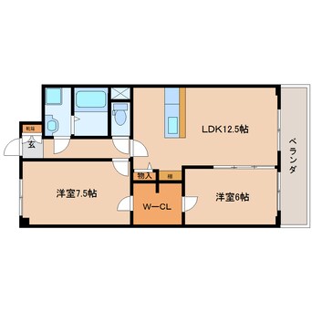 間取図 東海道本線/静岡駅 バス20分登呂コープタウン下車:停歩4分 3階 築10年