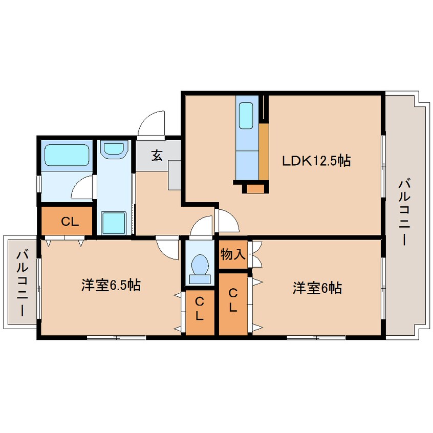 間取図 東海道本線/焼津駅 徒歩19分 4階 築23年