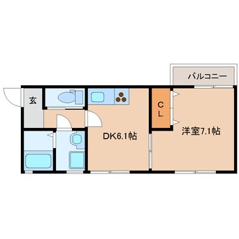 間取図 東海道本線/静岡駅 バス7分中田二丁目下車:停歩3分 1階 築10年