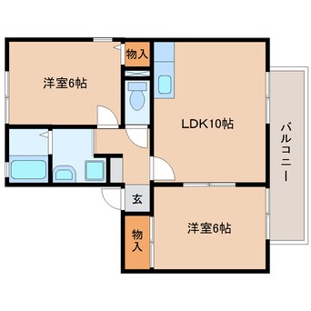 間取図 東海道本線/焼津駅 バス14分高草橋下車:停歩3分 2階 築28年